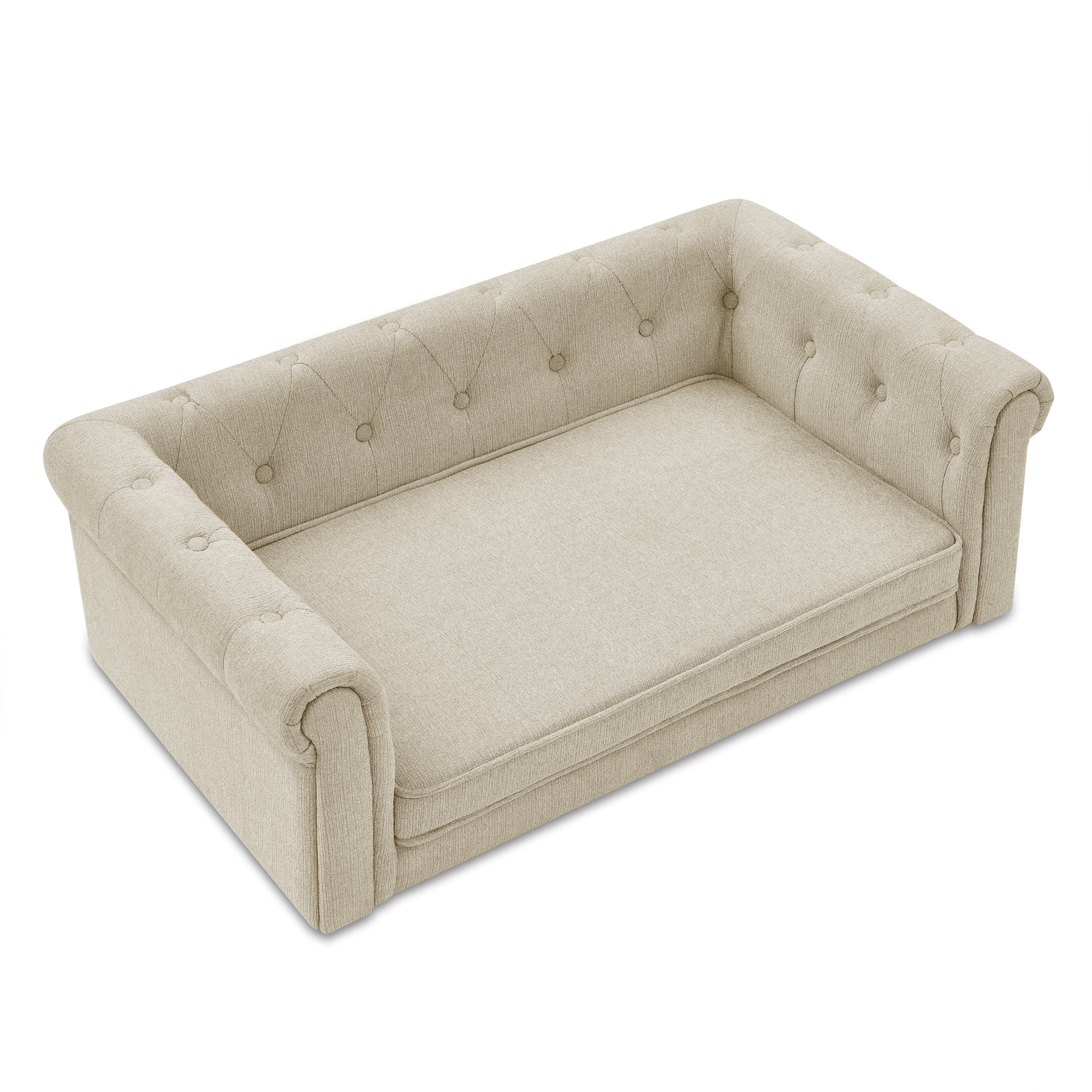 Elegant Pet Bed for Medium and Large Dogs, Durable Elevated Dog Sofa, Beige.