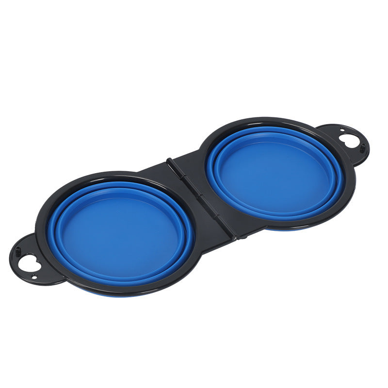Silicone Outdoor Folding Double Bowl.