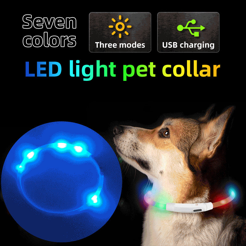 USB Rechargeable Silicone L.E.D. Dog Collar