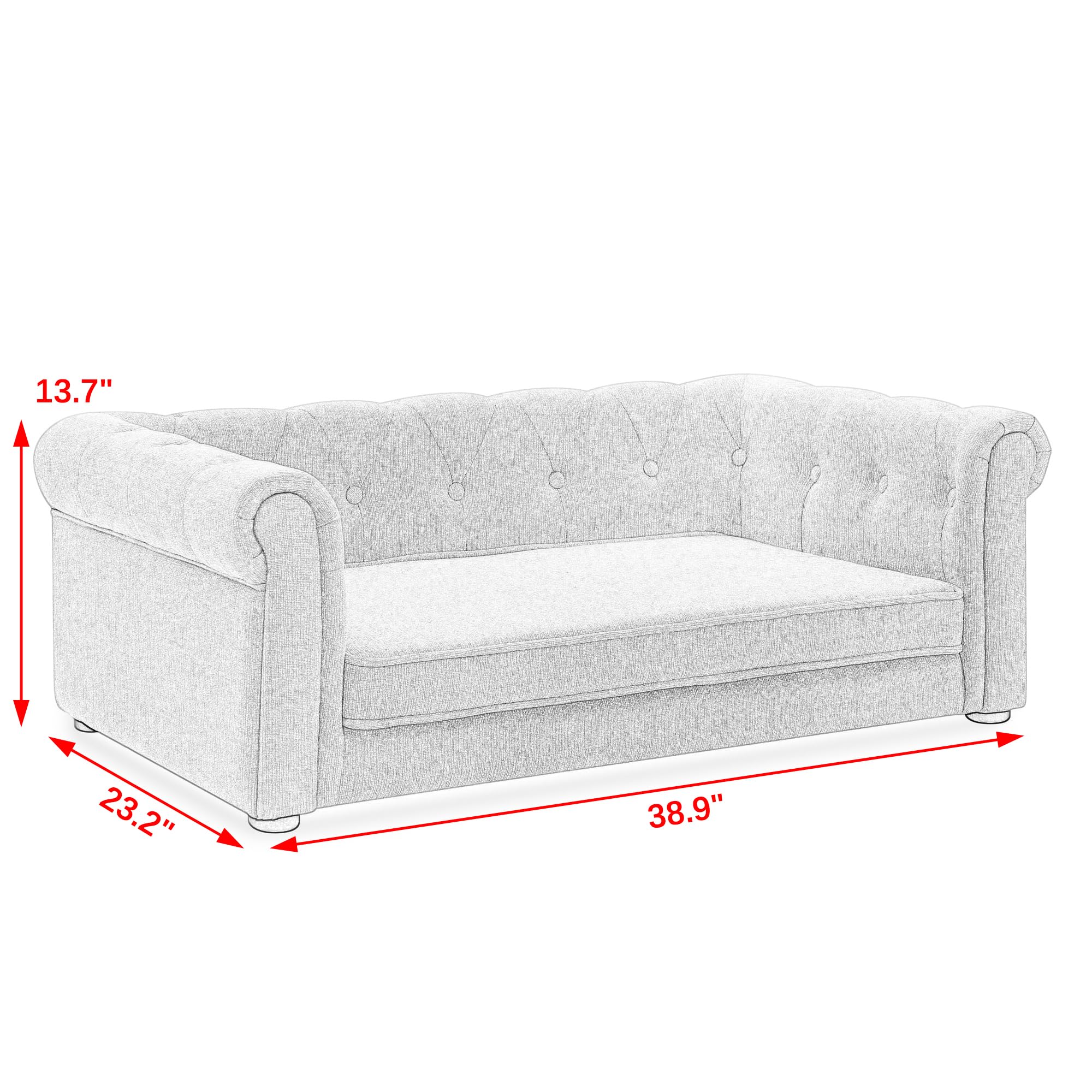 Elegant Pet Bed for Medium and Large Dogs, Durable Elevated Dog Sofa, Beige.