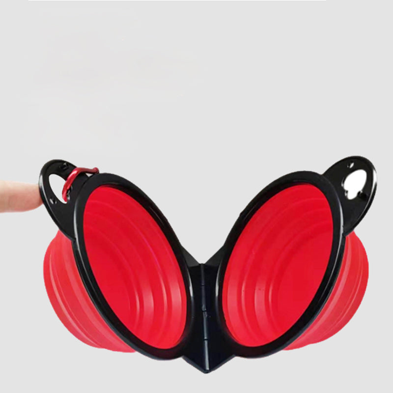 Silicone Outdoor Folding Double Bowl.