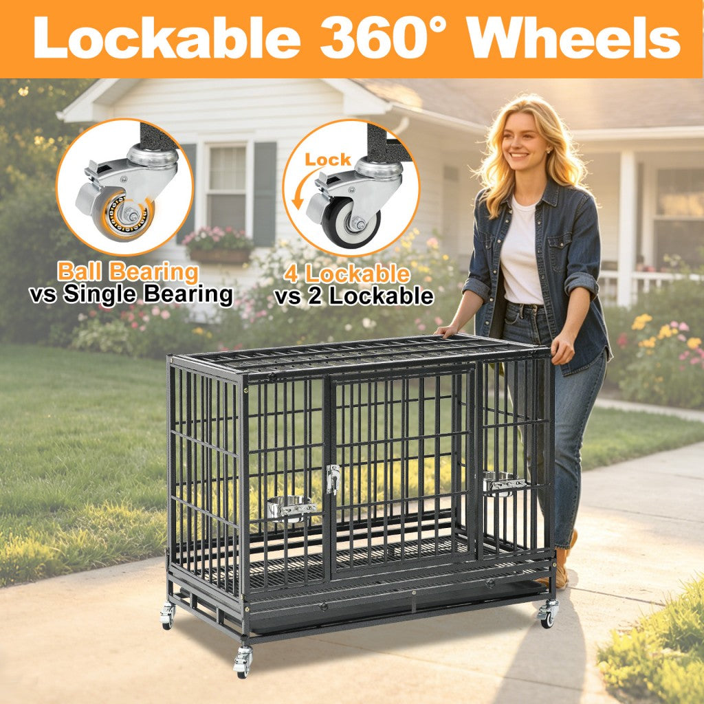 37" Stackable Heavy Duty Dog Crate 371D07: 1-9 packs available
