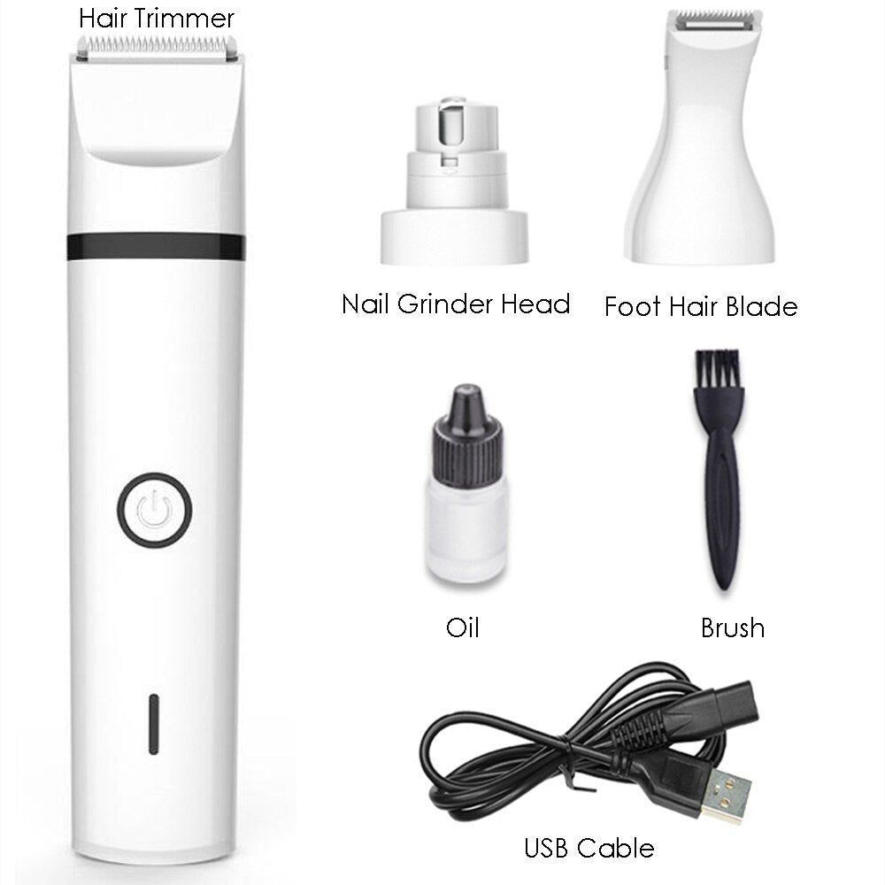 3 IN 1 Pet Grooming Machine, Hair Trimmer, Paw Nail Grinder, Hair Cutting Machine USB