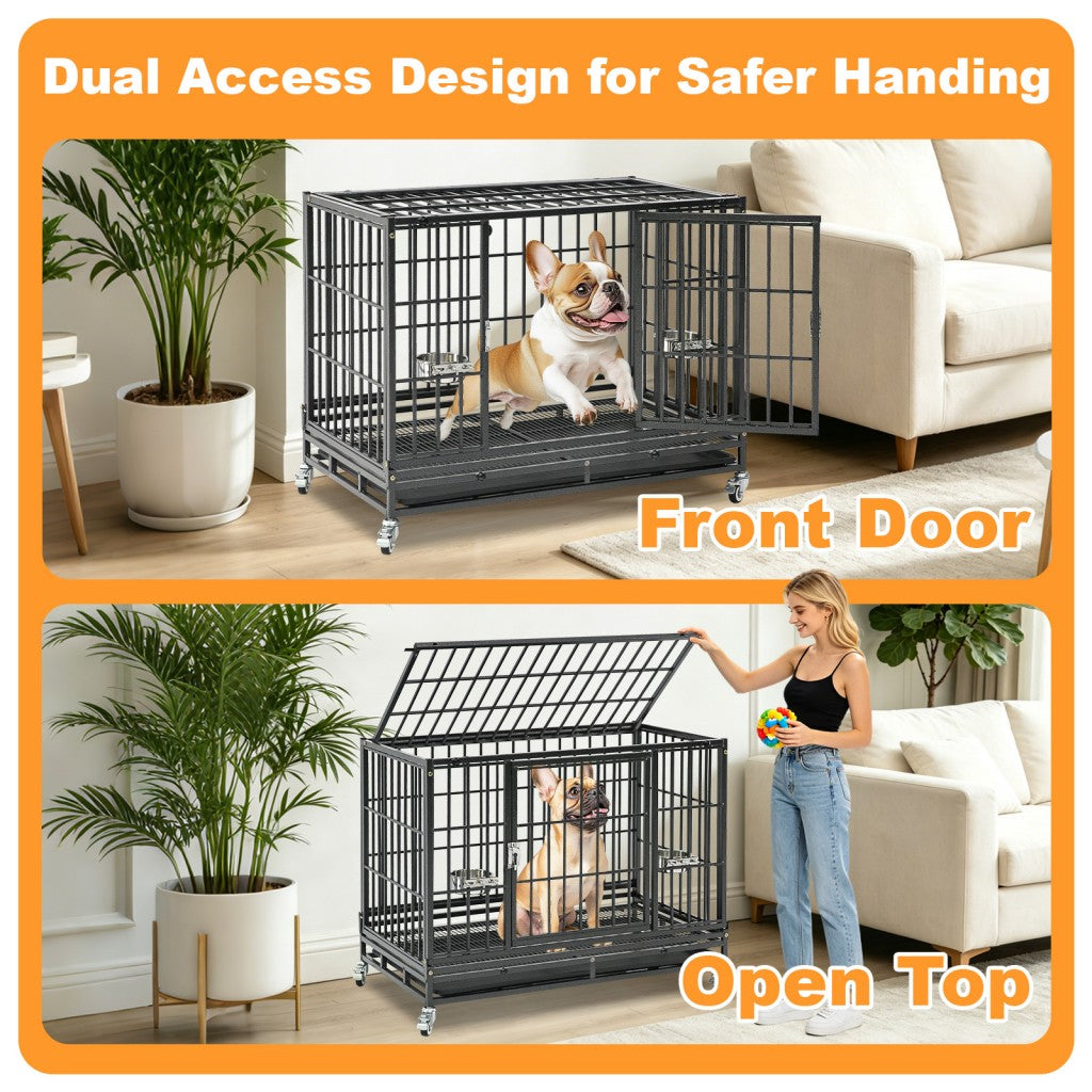 37" Stackable Heavy Duty Dog Crate 371D07: 1-9 packs available