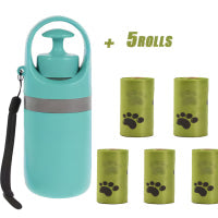 Portable Lightweight Dog Pooper Scooper With Built-in Poop Bag Dispenser.