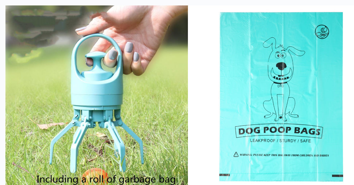 Portable Lightweight Dog Pooper Scooper With Built-in Poop Bag Dispenser.