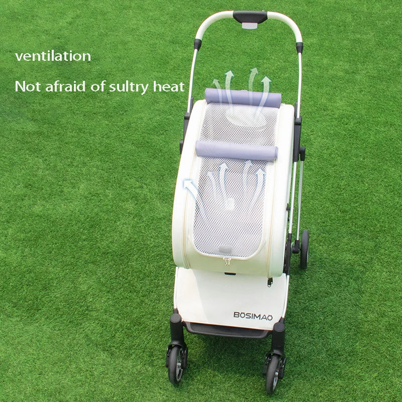 Fashionable Pet, Dog Cats, Four Wheeled Cart, Lightweight, Foldable Separable When Going Out Small Medium-Sized Stroller.