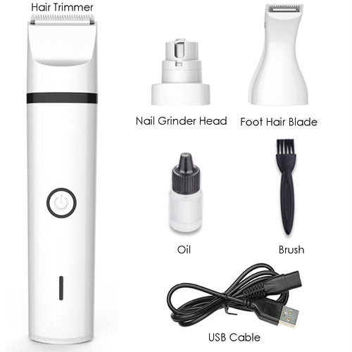 3 IN 1 Pet Grooming Machine, Hair Trimmer, Paw Nail Grinder, Hair Cutting Machine USB