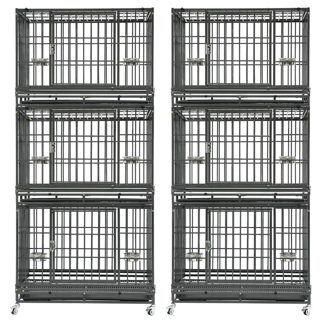 37" Stackable Heavy Duty Dog Crate 371D07: 1-9 packs available