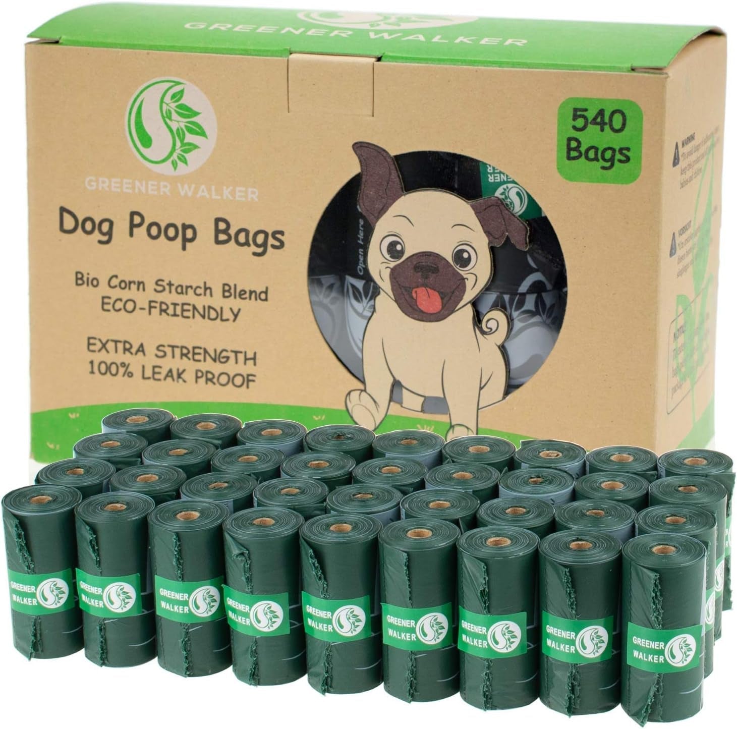 540 Count - Poop Bags Extra Thick, Leak Proof, Waste Bag Rolls.
