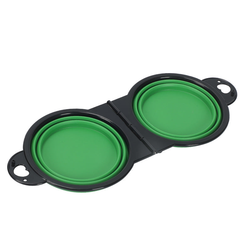 Silicone Outdoor Folding Double Bowl.