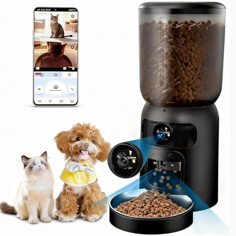 Automatic Pet Feeder Smart Camera 5L WiFi App Control Dual Power