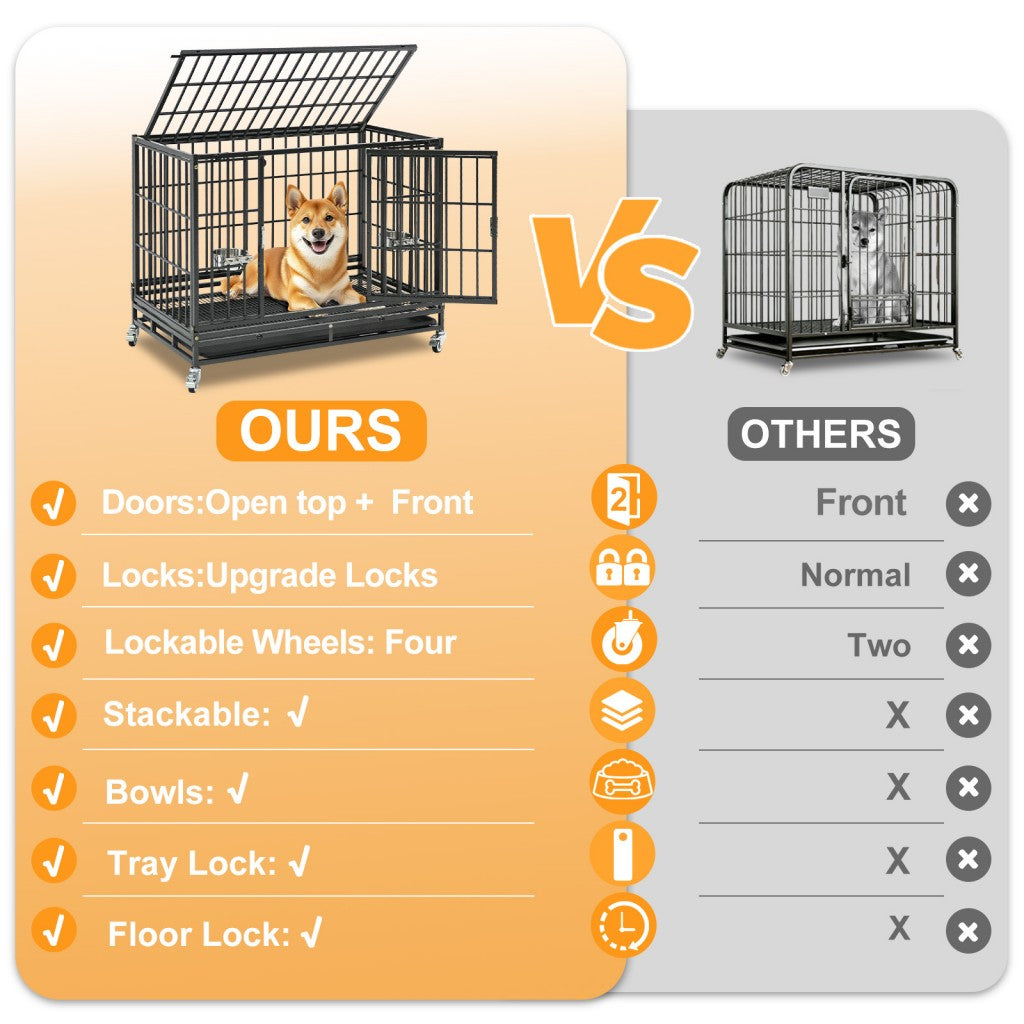 37" Stackable Heavy Duty Dog Crate 371D07: 1-9 packs available