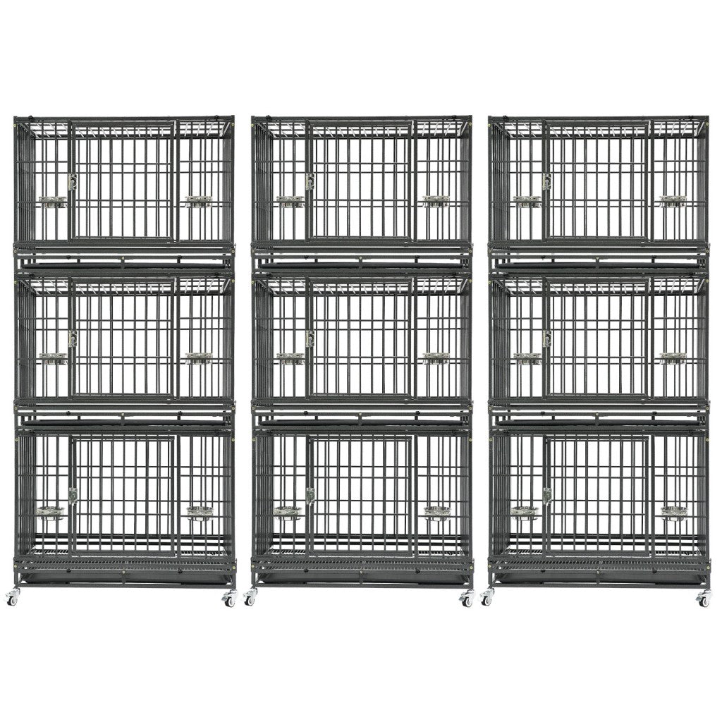 37" Stackable Heavy Duty Dog Crate 371D07: 1-9 packs available