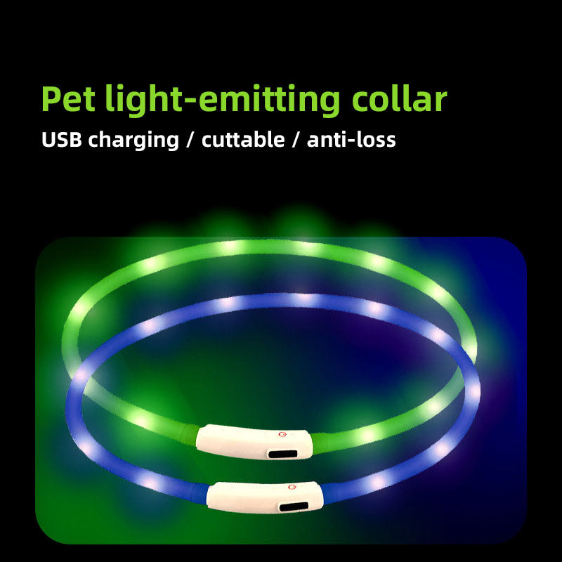 USB Rechargeable Silicone L.E.D. Dog Collar