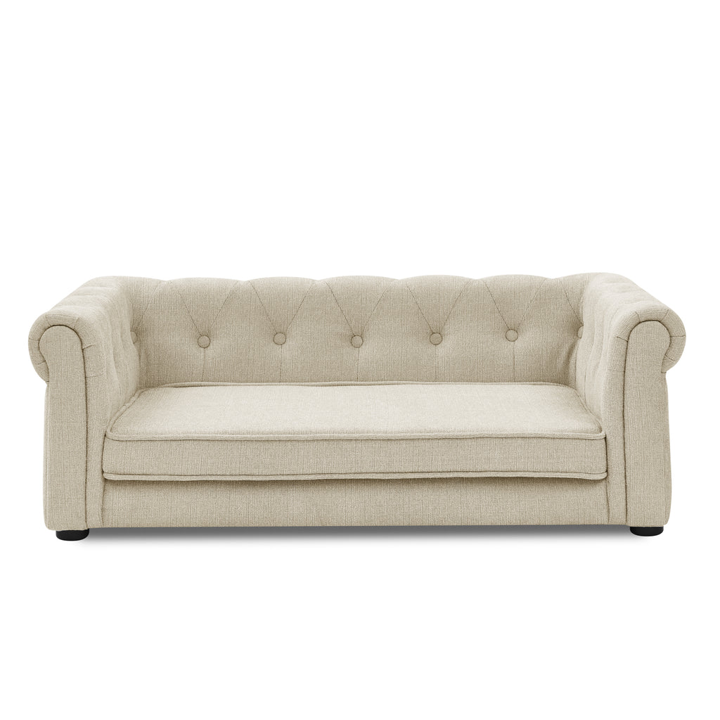 Elegant Pet Bed for Medium and Large Dogs, Durable Elevated Dog Sofa, Beige.