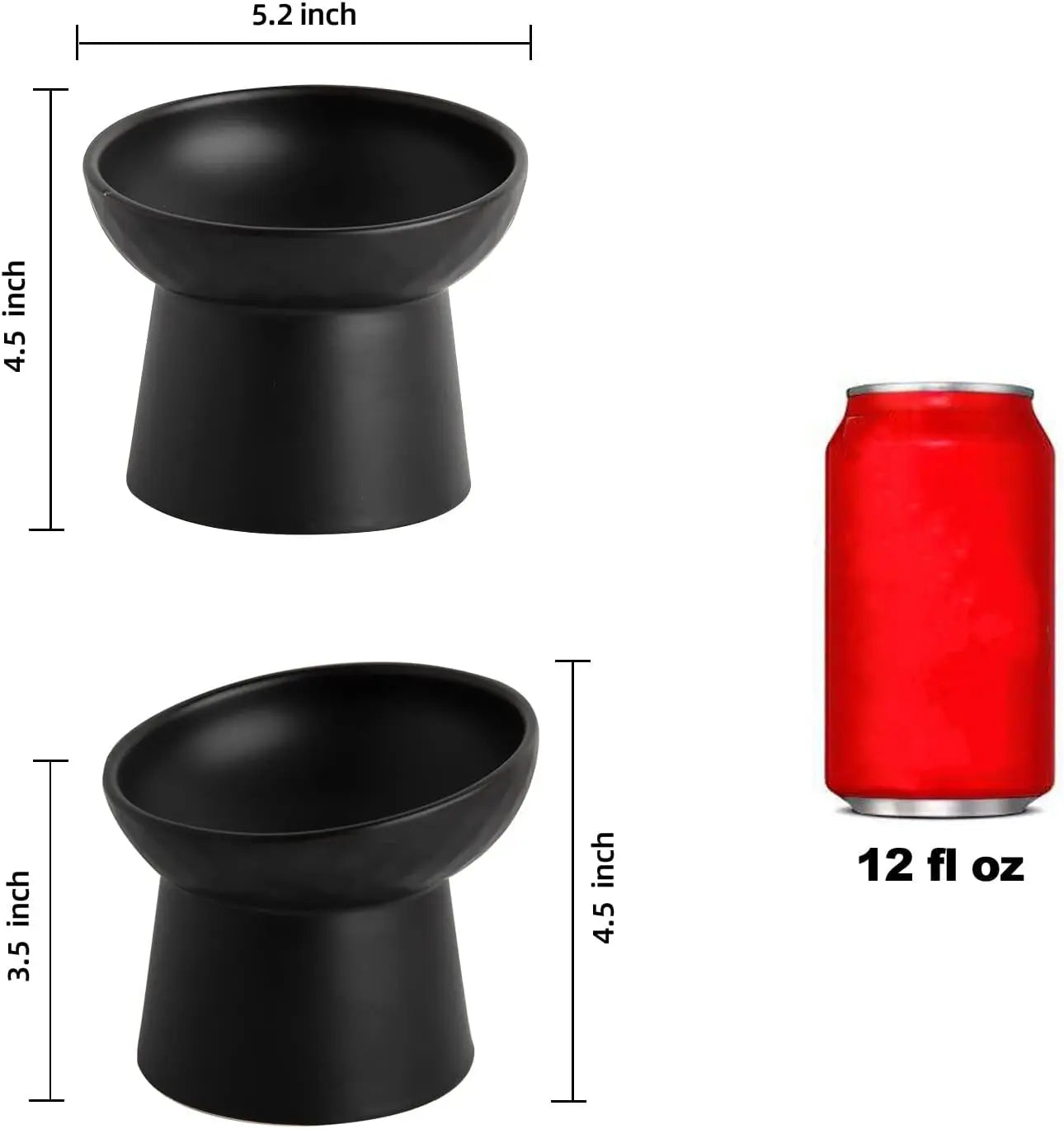 Ceramic Elevated Cat Bowls Set