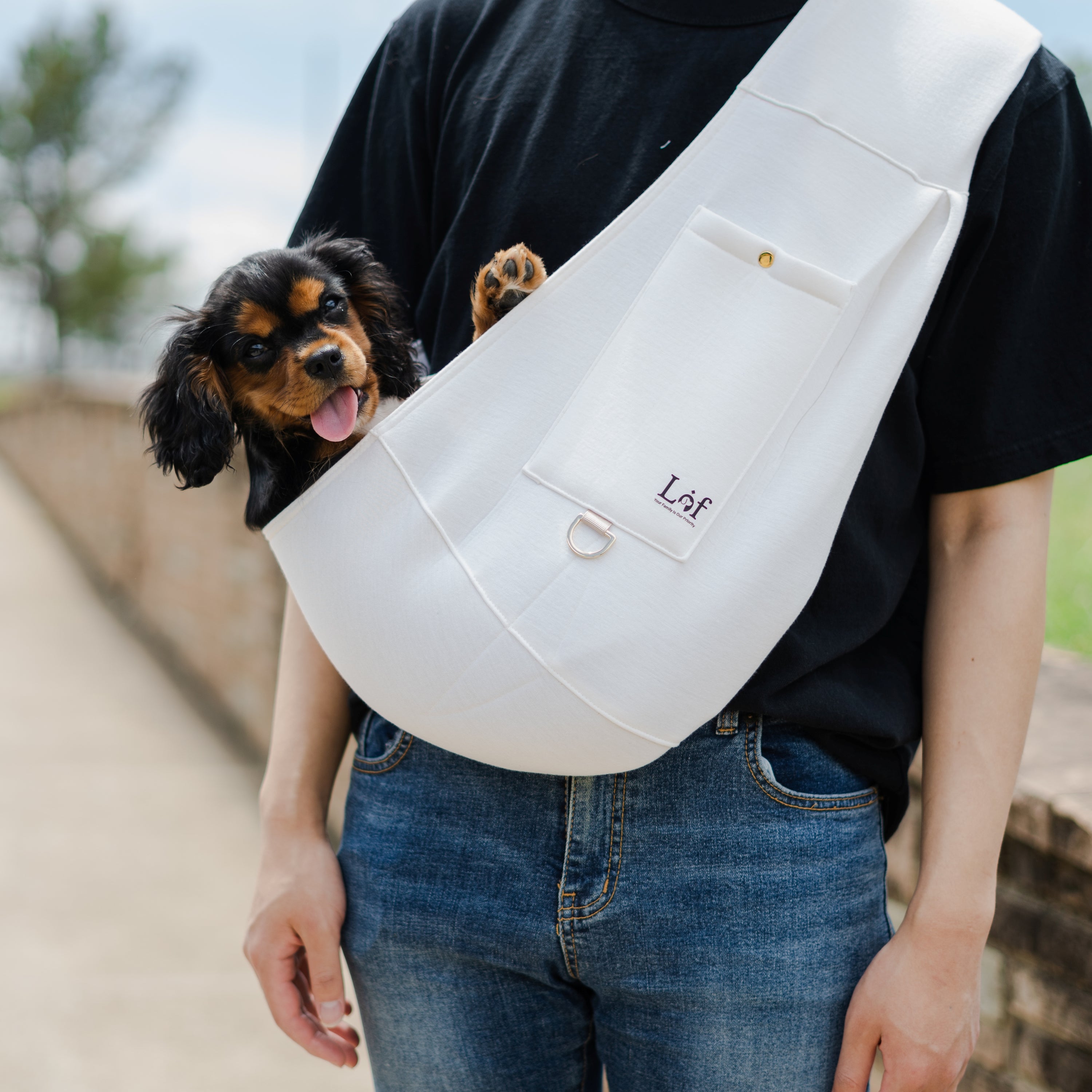 Neoprene Pet Sling Carrier - Stylish Travel for Small Pets