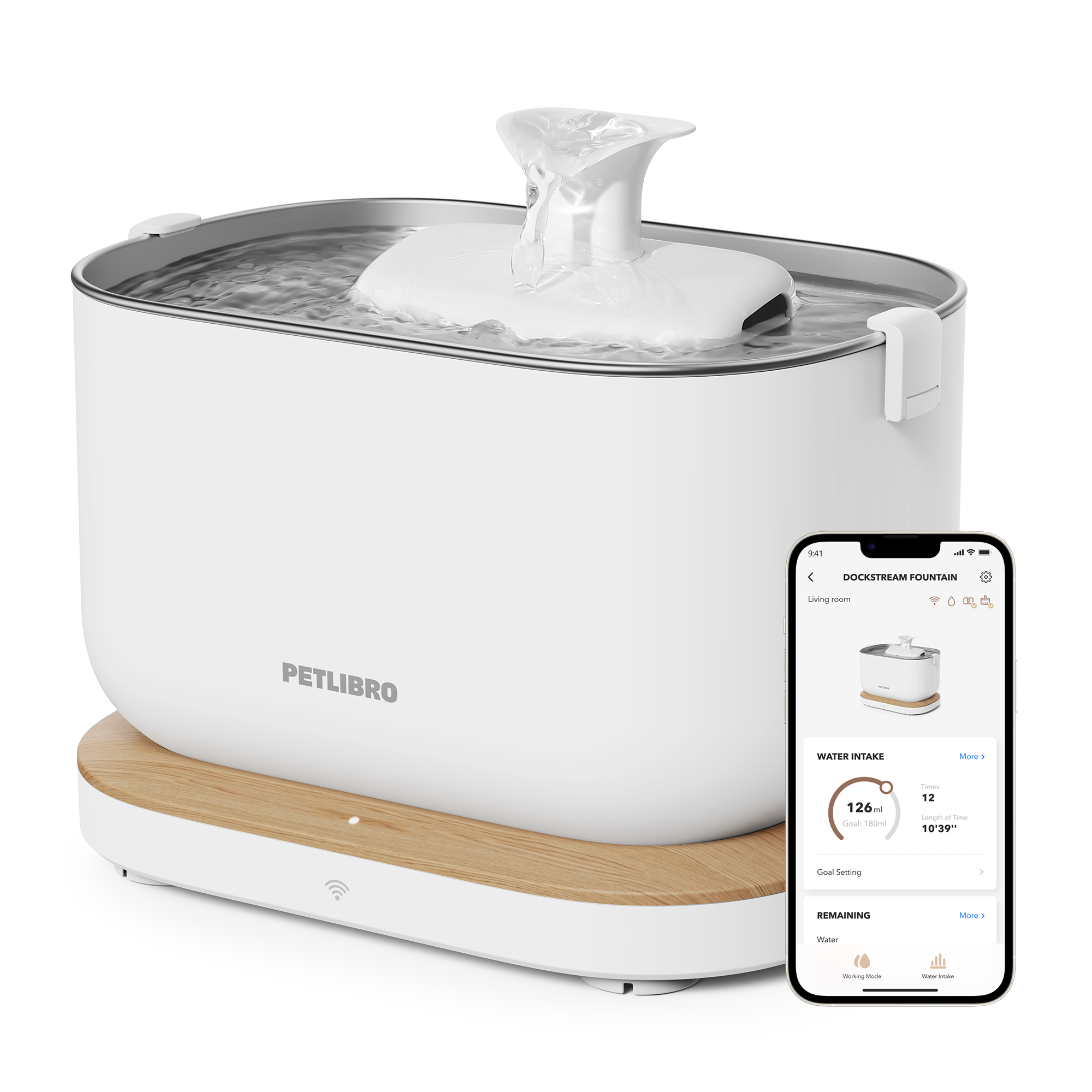Premium Petlibro For Pets Dockstream Wireless Water Fountain | Smart Stainless Steel Hydration System with App Tracking