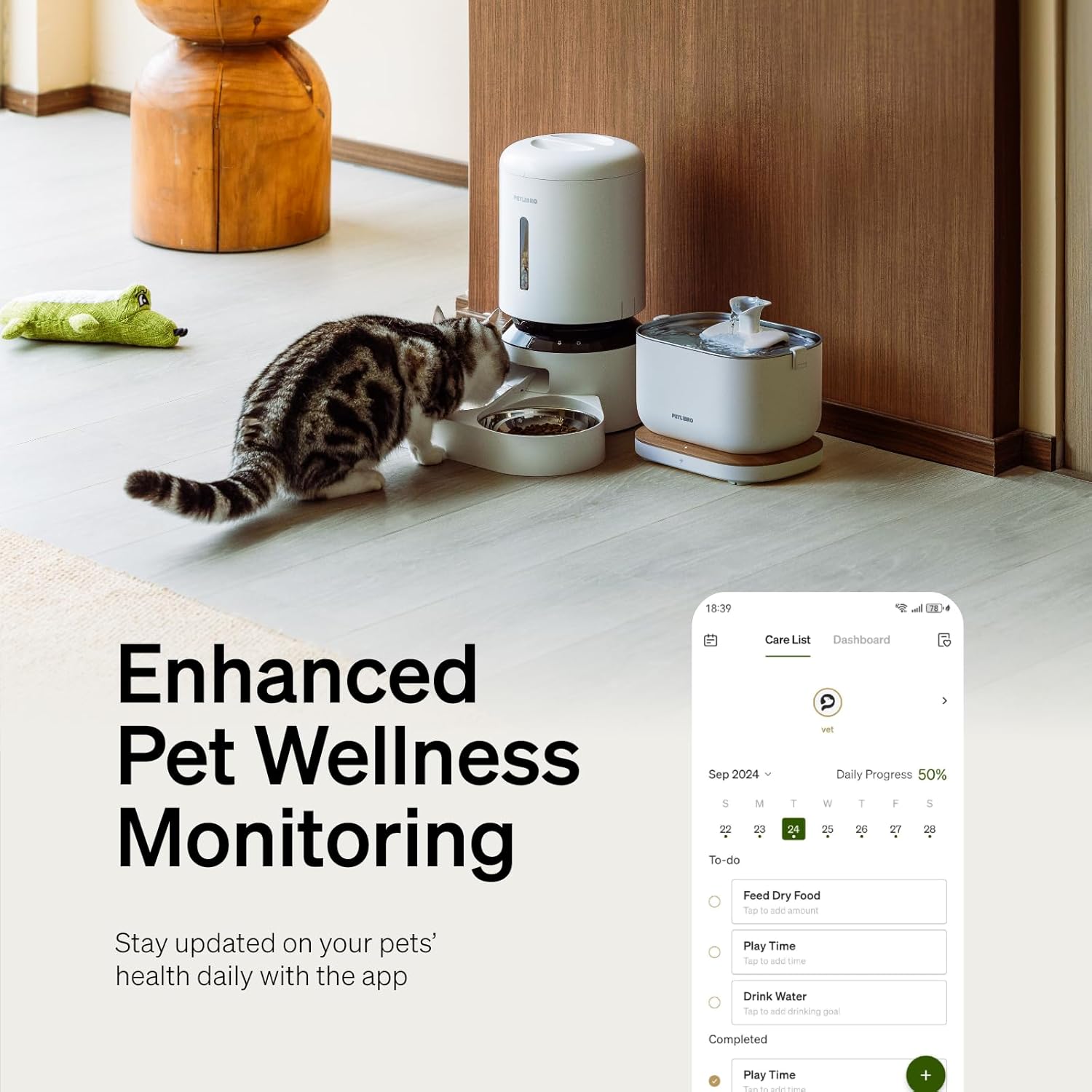 Premium Petlibro For Pets Dockstream Wireless Water Fountain | Smart Stainless Steel Hydration System with App Tracking