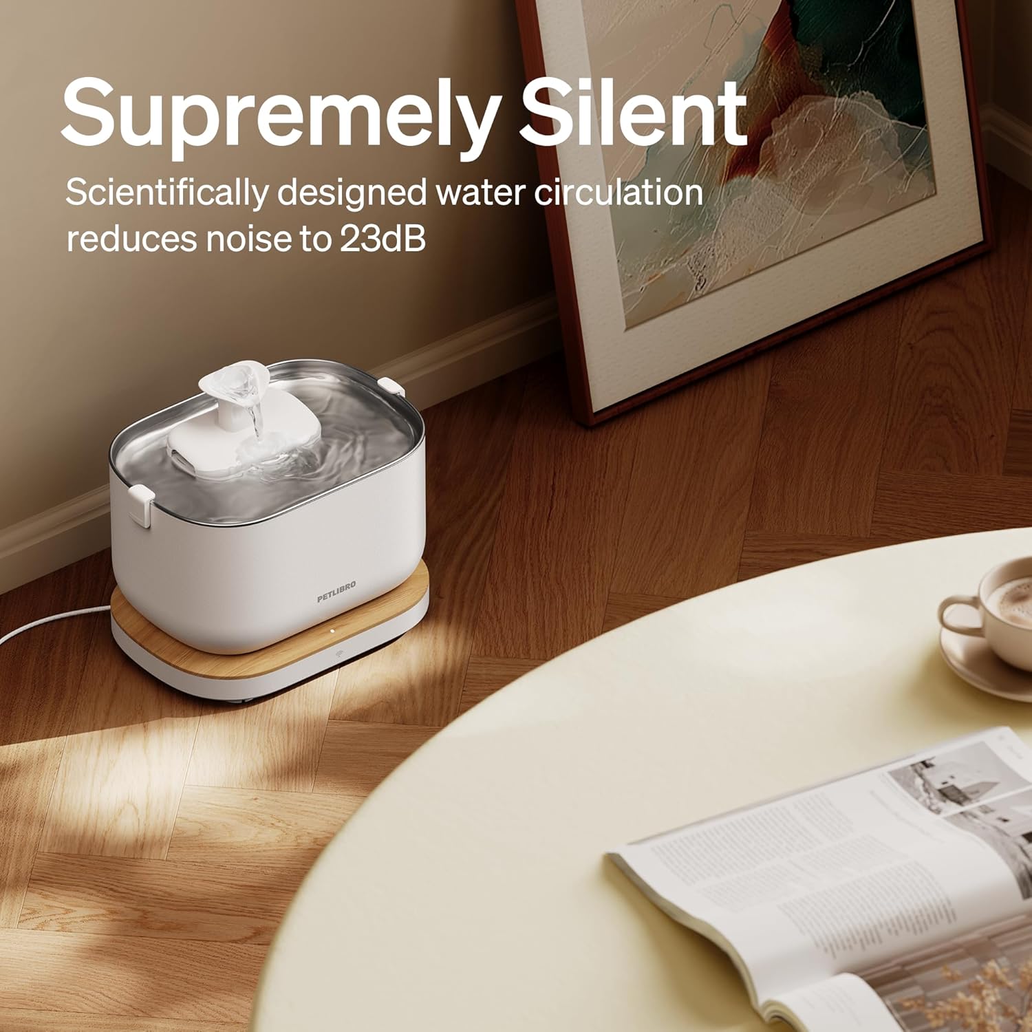 Premium Petlibro For Pets Dockstream Wireless Water Fountain | Smart Stainless Steel Hydration System with App Tracking
