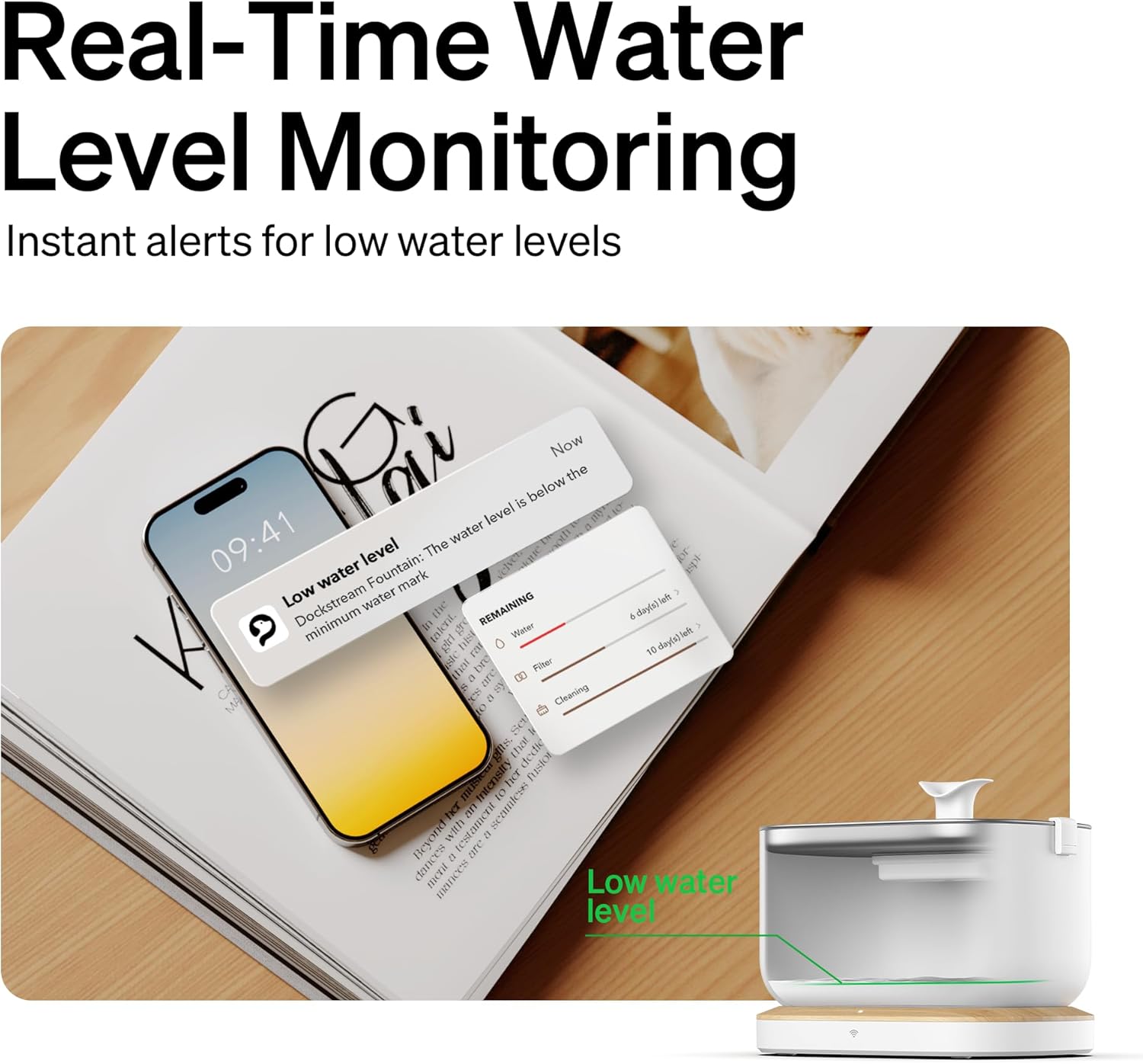 Premium Petlibro For Pets Dockstream Wireless Water Fountain | Smart Stainless Steel Hydration System with App Tracking
