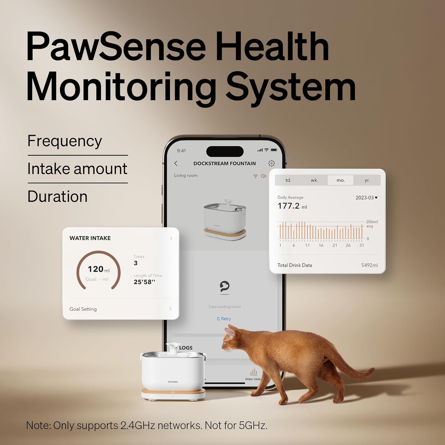 Premium Petlibro For Pets Dockstream Wireless Water Fountain | Smart Stainless Steel Hydration System with App Tracking