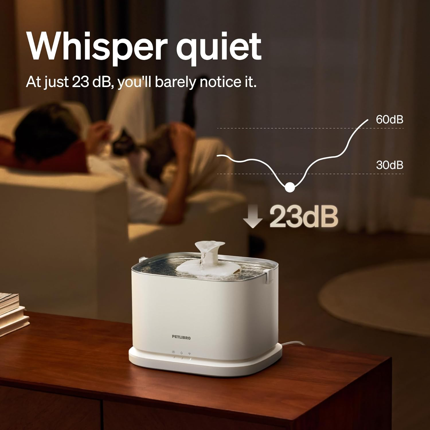 Stainless Steel, Smart App, 3L Automatic Fountain