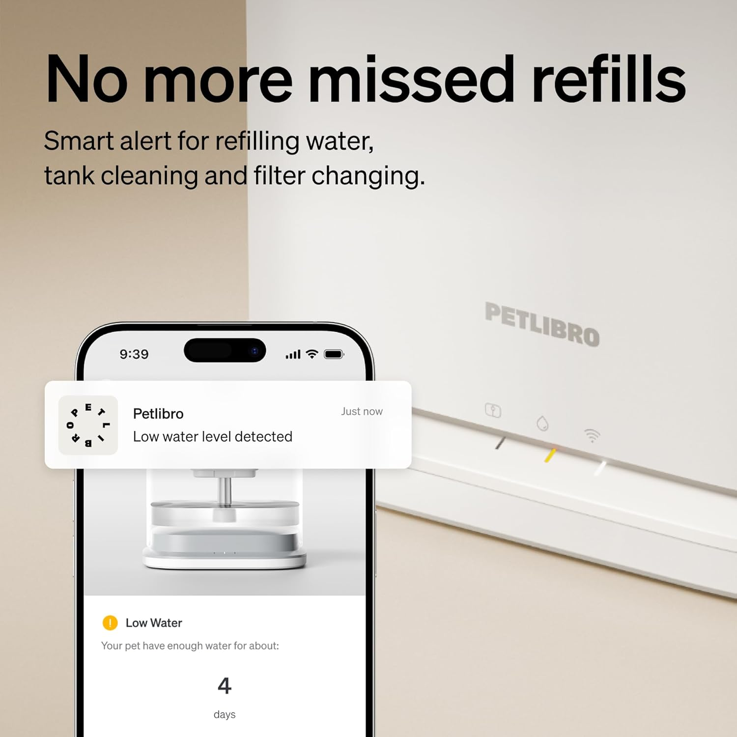 Stainless Steel, Smart App, 3L Automatic Fountain