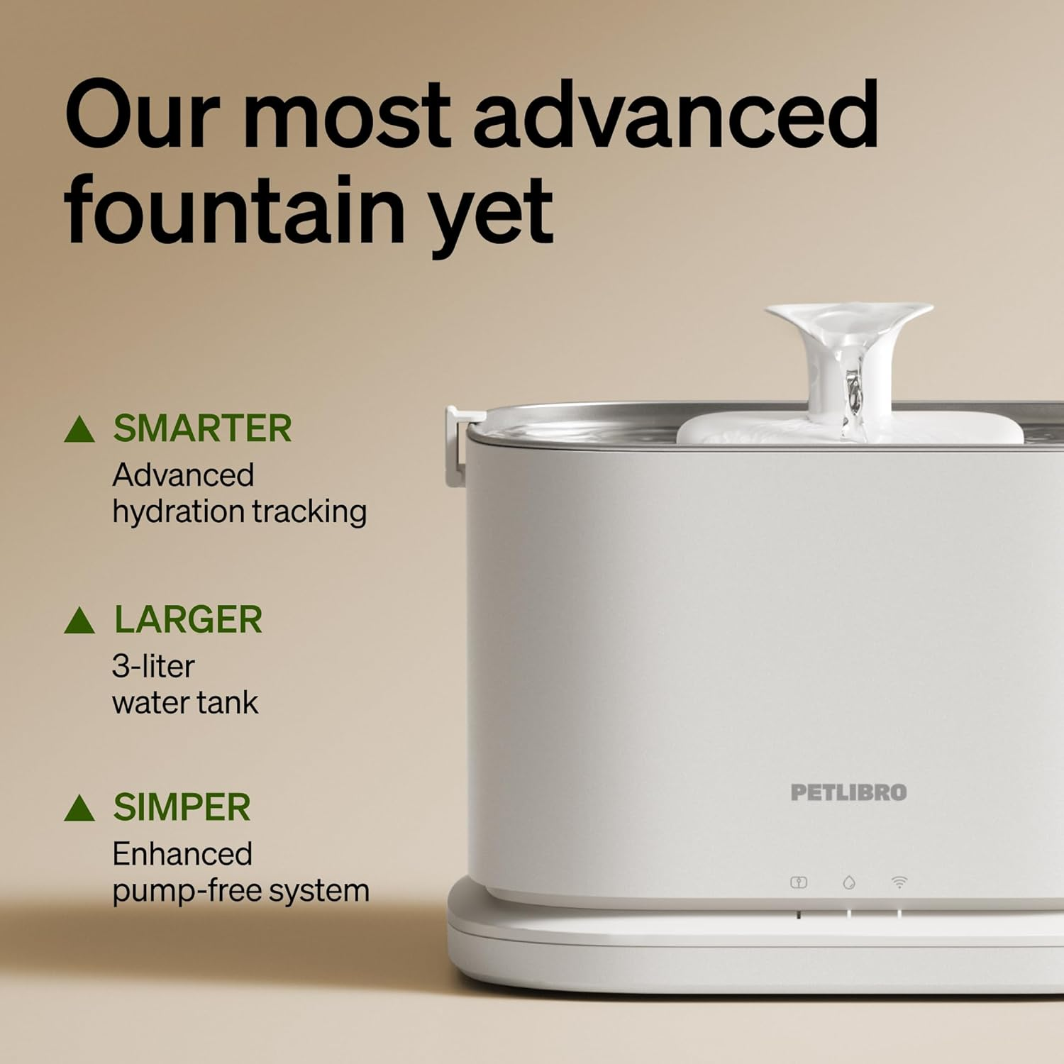 Stainless Steel, Smart App, 3L Automatic Fountain