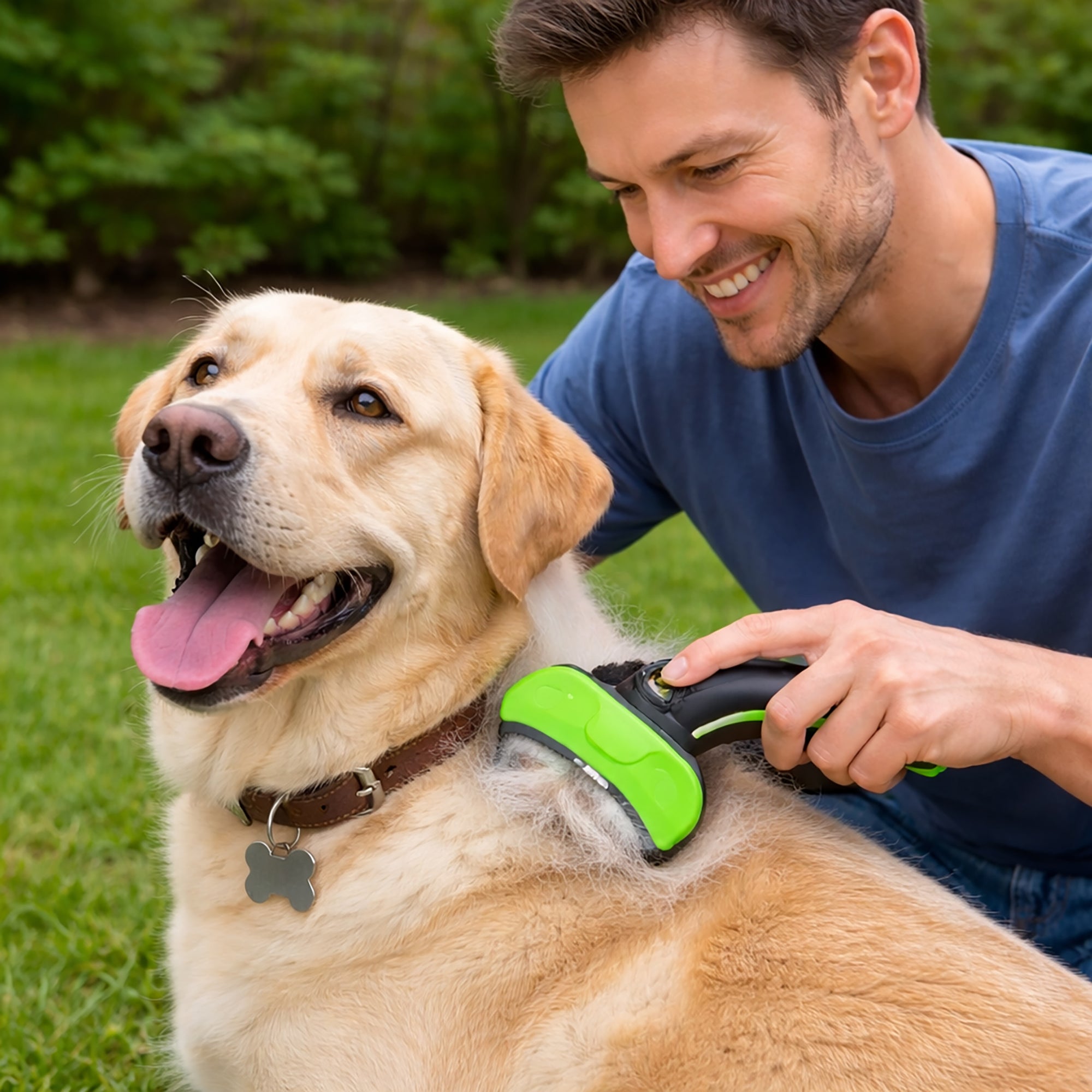 Pet Life ® 'Fur-Guard' Easy Self-Cleaning Grooming Deshedder Pet Comb