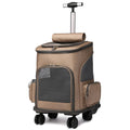 Portable Pet Backpack Adjustable W Wheels. Lightweight.
