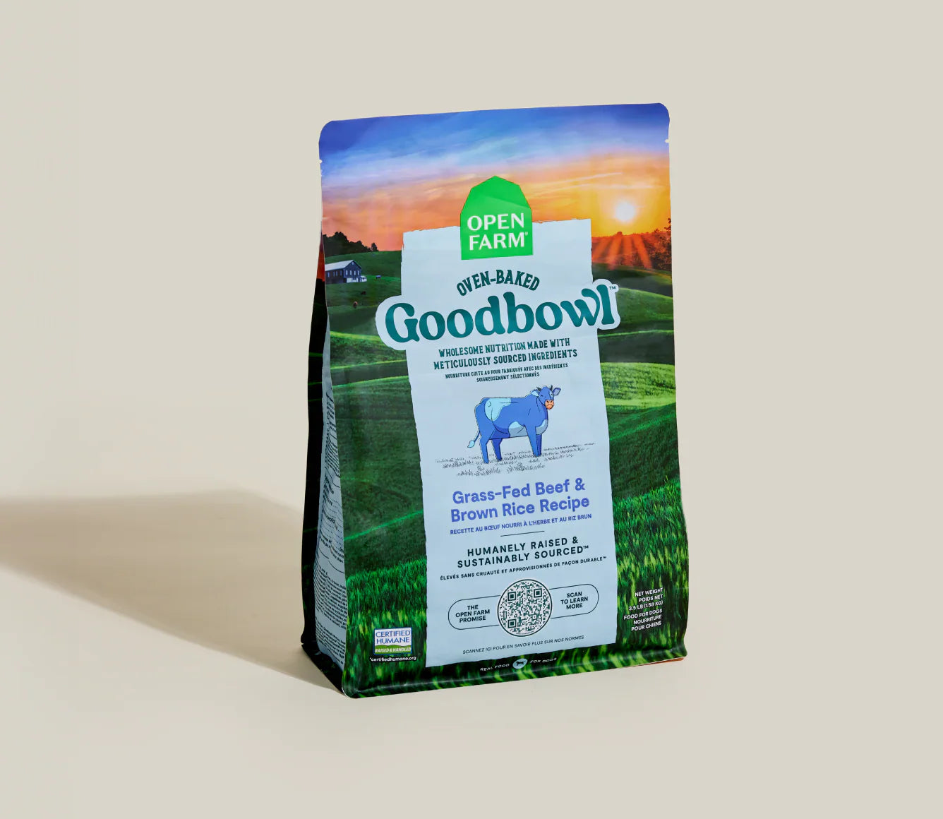 Open Farm Grass-Fed Beef & Brown Rice Dry Dog Food (3.5lb)