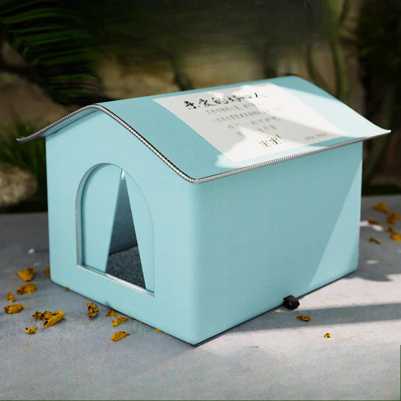 Waterproof Outdoor Pet House – Winter Warm Cat & Small Dog Cave Bed Shelter