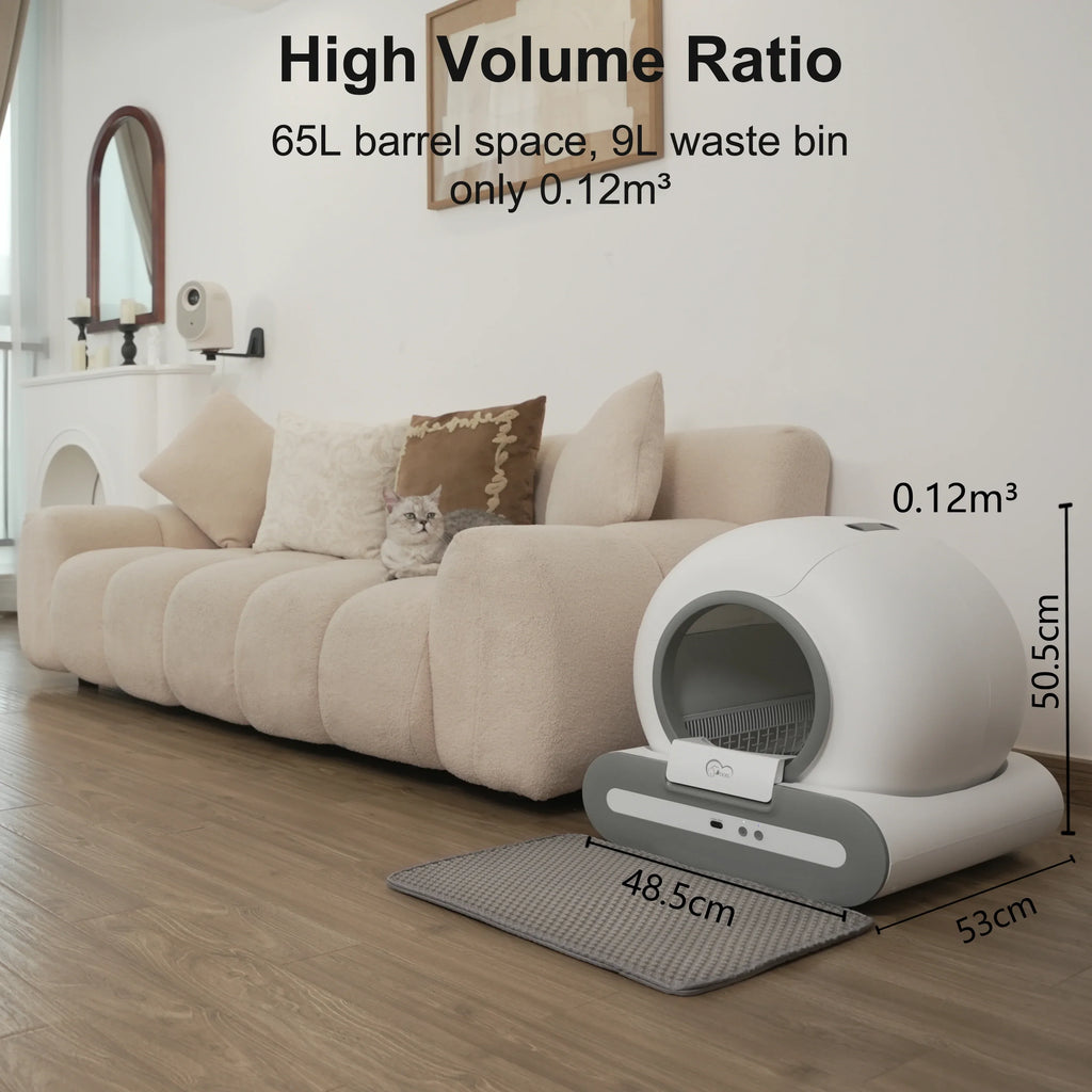 DOEL  Automatic Cat Litter Box Self Cleaning w/App Control & Cat Litter Mat for Multiple Cats