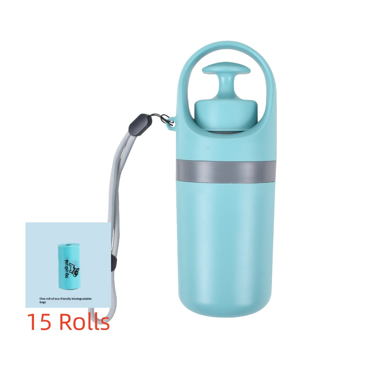 Portable Lightweight Dog Pooper Scooper With Built-in Poop Bag Dispenser.