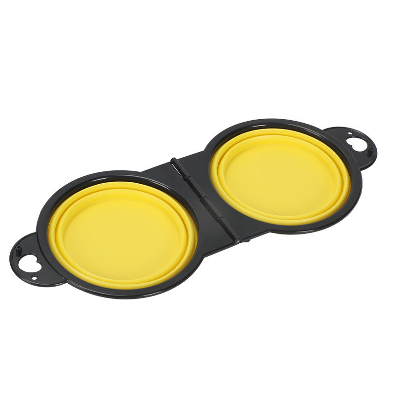 Silicone Outdoor Folding Double Bowl.