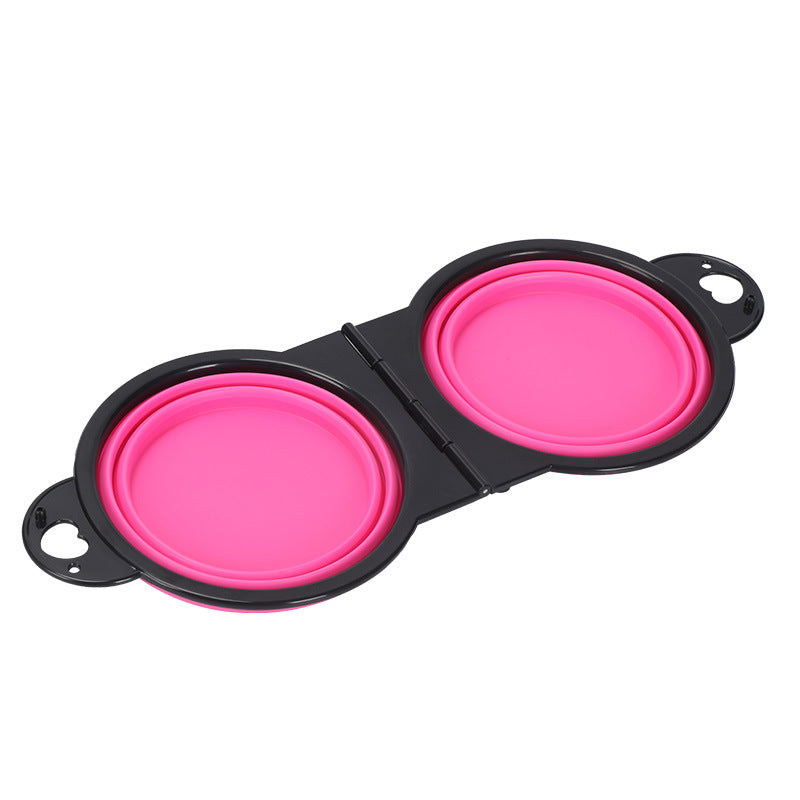 Silicone Outdoor Folding Double Bowl.