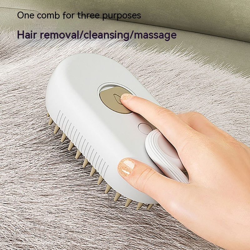 Electric Cat Steam Brush 3 In 1 Spray Pet Grooming