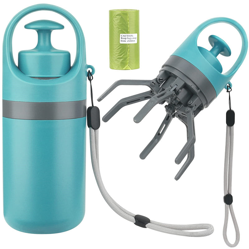 Portable Lightweight Dog Pooper Scooper With Built-in Poop Bag Dispenser.