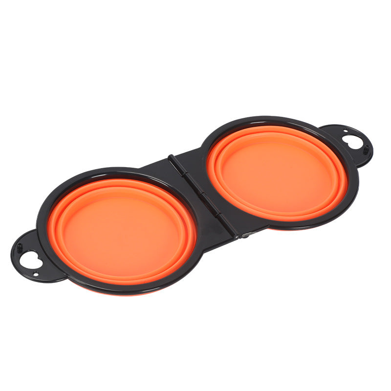 Silicone Outdoor Folding Double Bowl.
