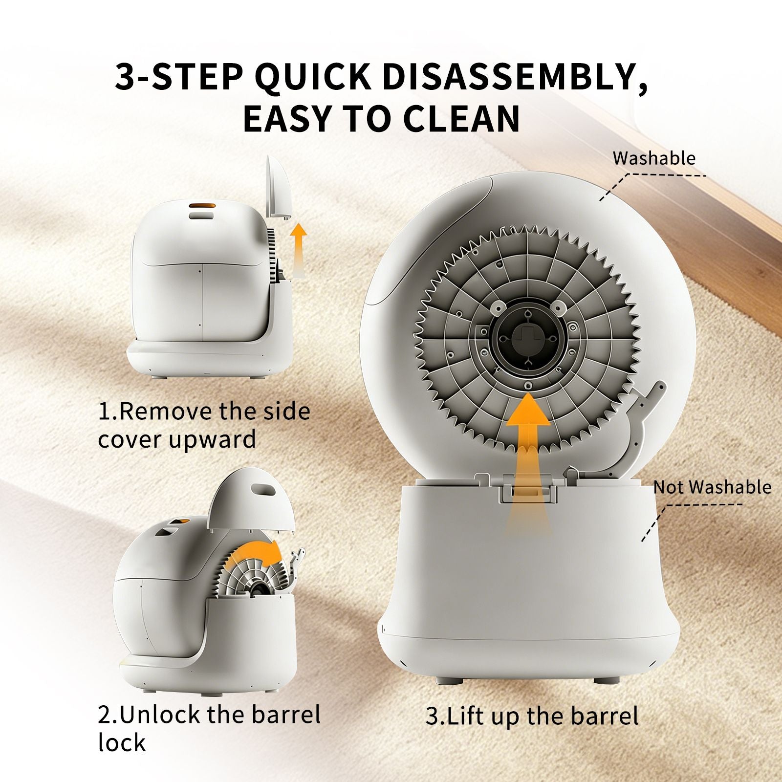 Self-Cleaning Cat Litter Box | Fully Enclosed Automatic, App Control,