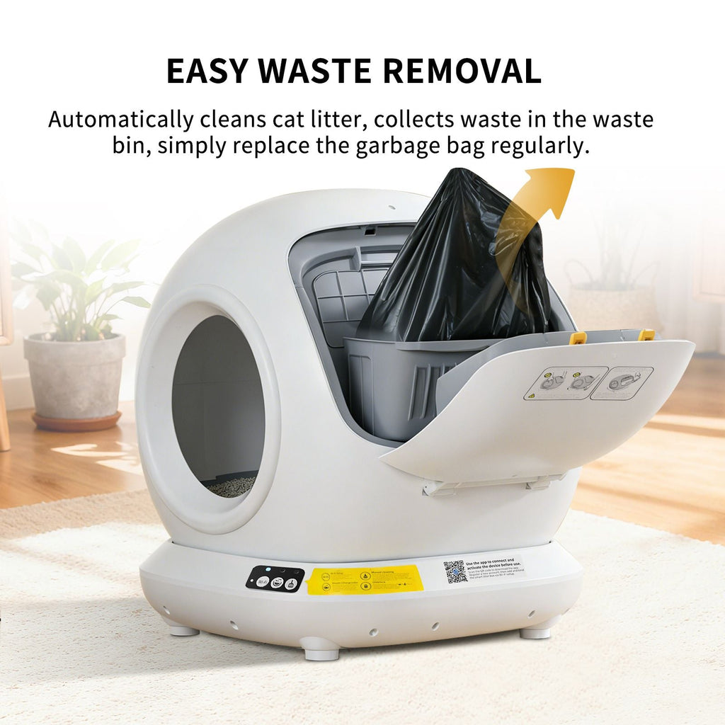 Self-Cleaning Cat Litter Box | Fully Enclosed Automatic, App Control,