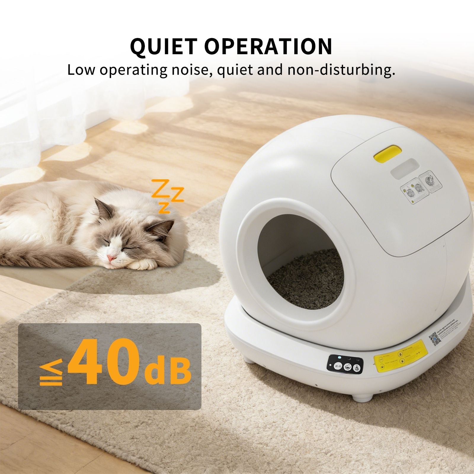 Self-Cleaning Cat Litter Box | Fully Enclosed Automatic, App Control,