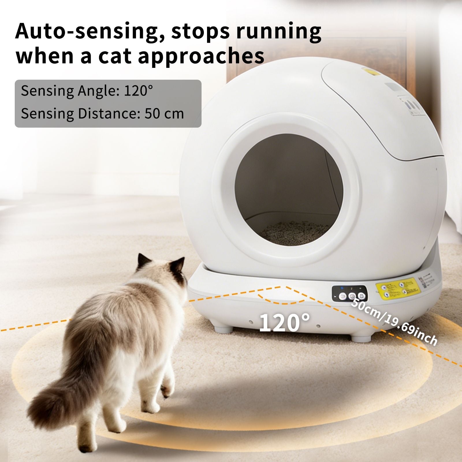Self-Cleaning Cat Litter Box | Fully Enclosed Automatic, App Control,