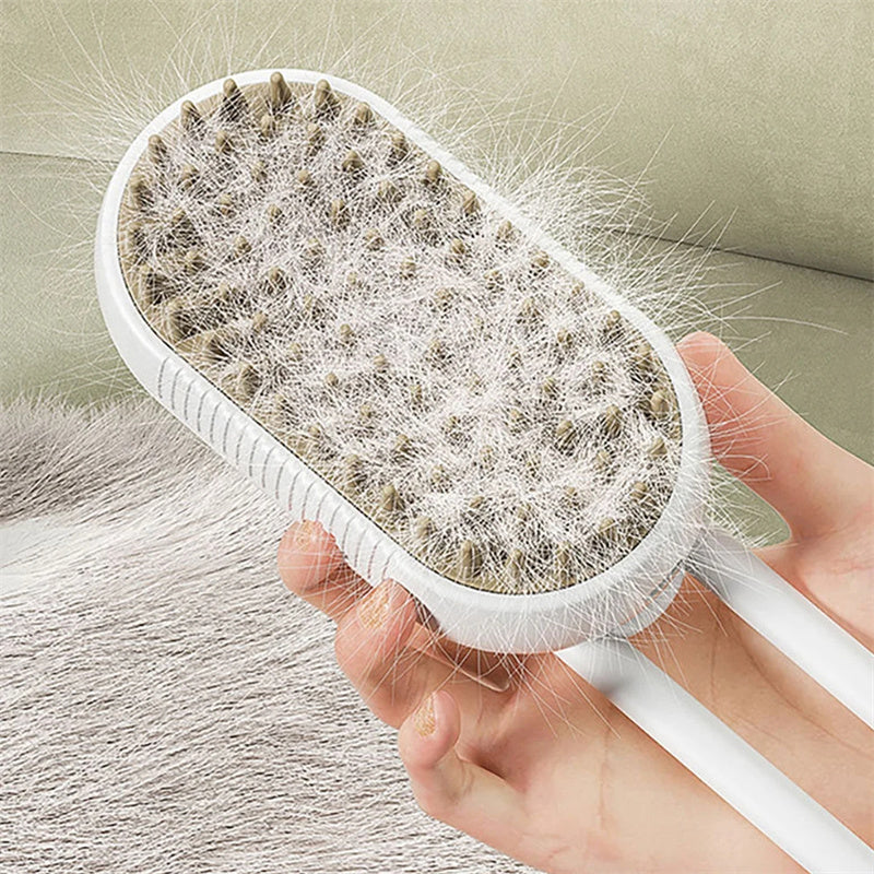 Electric Cat Steam Brush 3 In 1 Spray Pet Grooming