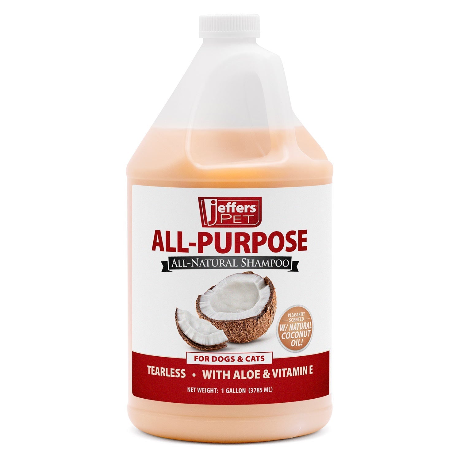 Jeffers Pet Tearless All-Purpose, All-Natural Coconut Oil Shampoo for Dogs & Cats