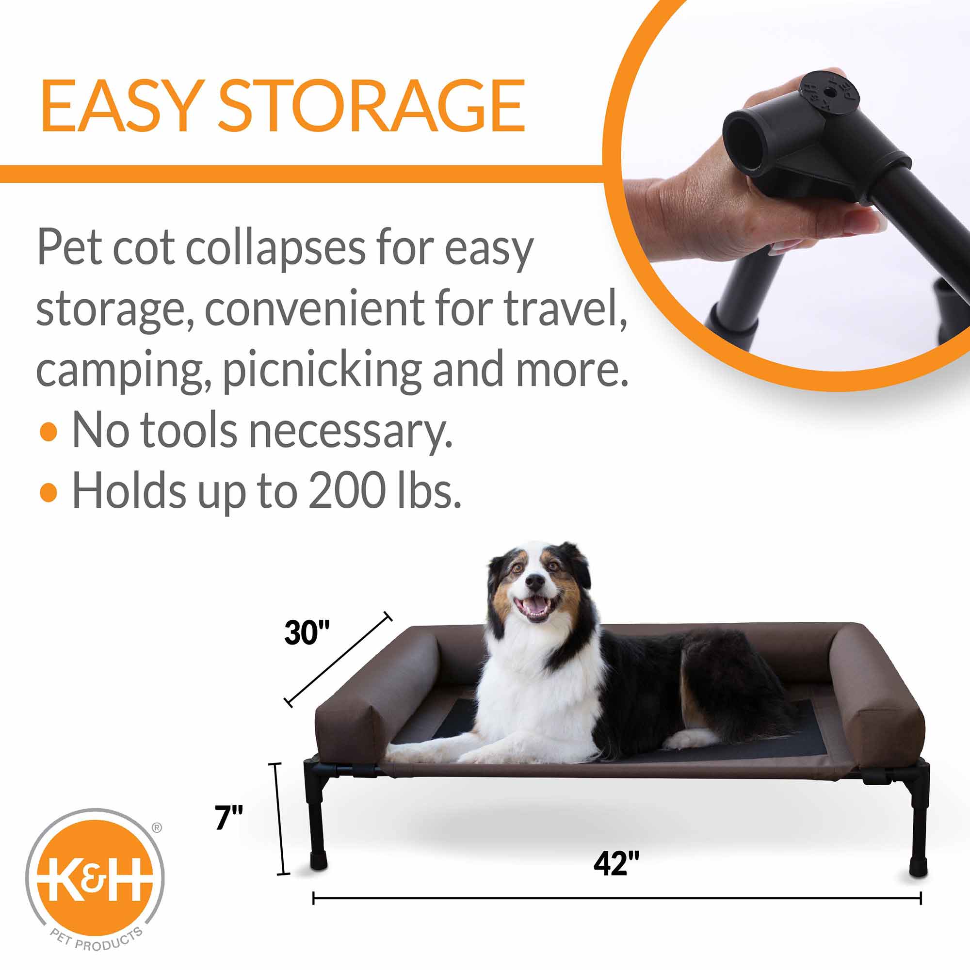 K&H Pet Products Original Bolster Pet Cot.