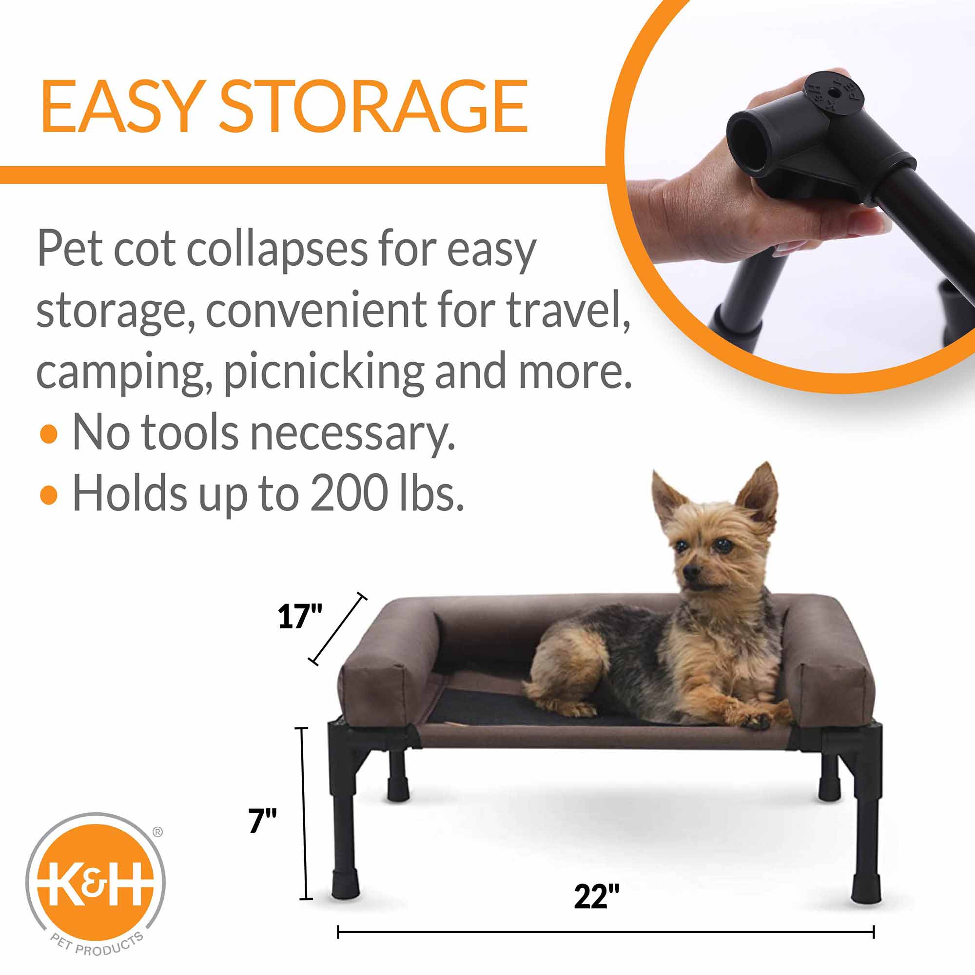 K&H Pet Products Original Bolster Pet Cot.