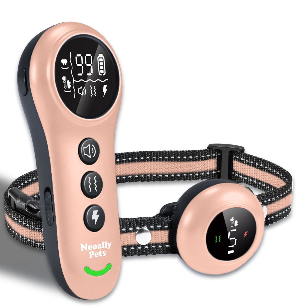 NeoAlly 2-in-1 Dog Training & Bark Control Collar | Automatic Barking Detection, Remote Shock | Rechargeable, Waterproof